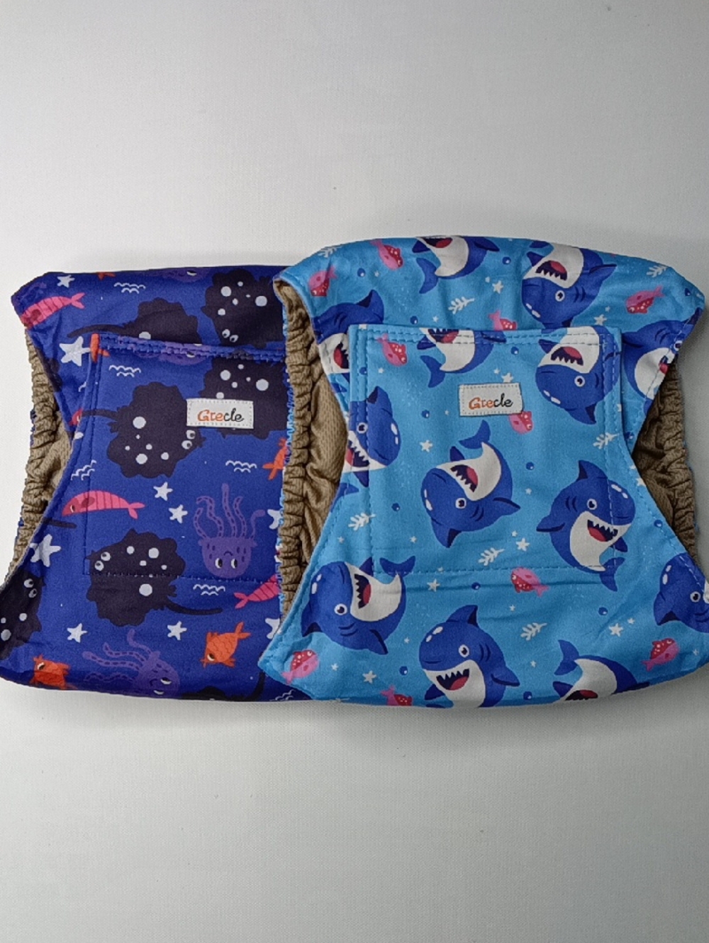 2 Pack 🐶 Dog Diapers Male Reusable Shark Size M
